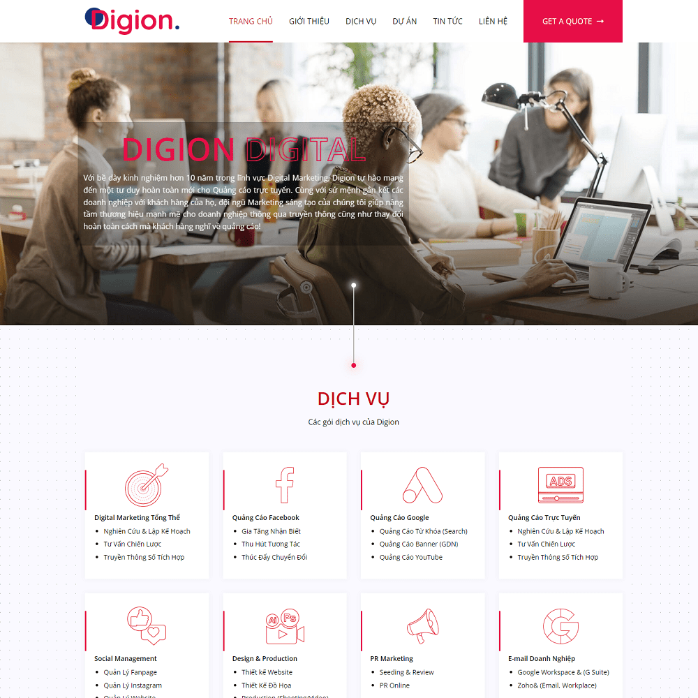 Mẫu Website Agency Digital Marketing Online - Dịch Vụ Marketing - Cài Đặt Sẵn