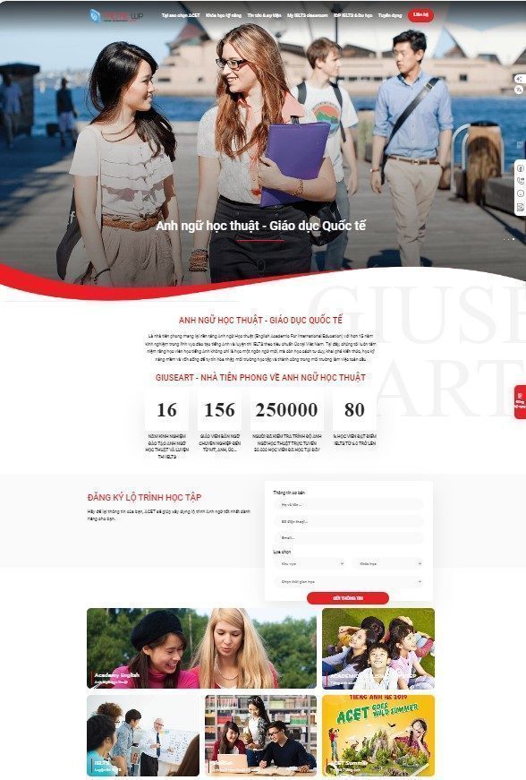 Mẫu Website Trung Tâm Anh Ngữ - Cài Đặt Sẵn
