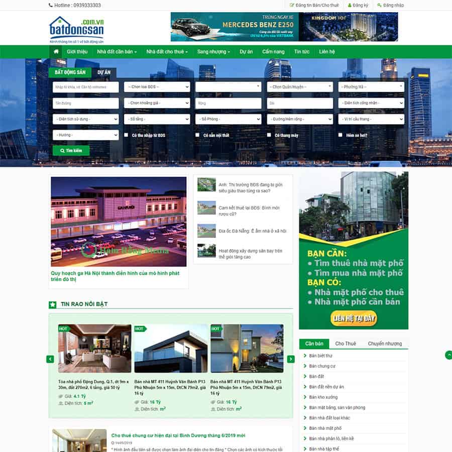 Mẫu Website Bất Động Sản 19 - Cài Đặt Sẵn