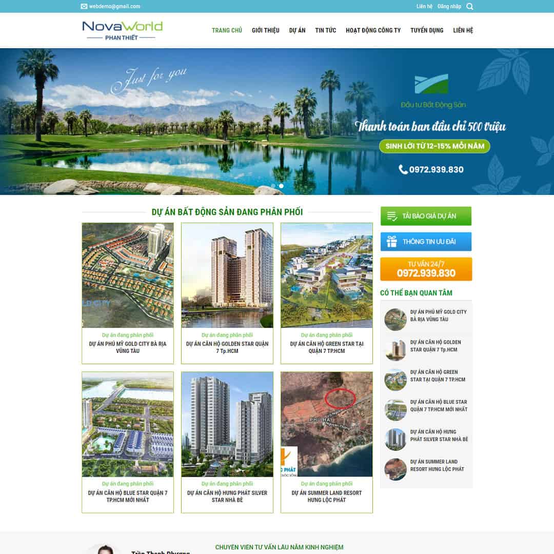 Mẫu Website Bất Động Sản 08 - Mua Bán Nhà Đất - Cài Đặt Sẵn