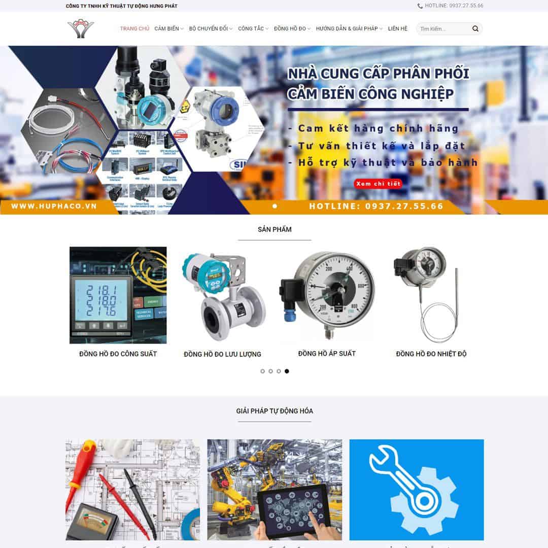 Mẫu Website Công Ty Bán Cảm Biến Công Nghiệp - Cài Đặt Sẵn