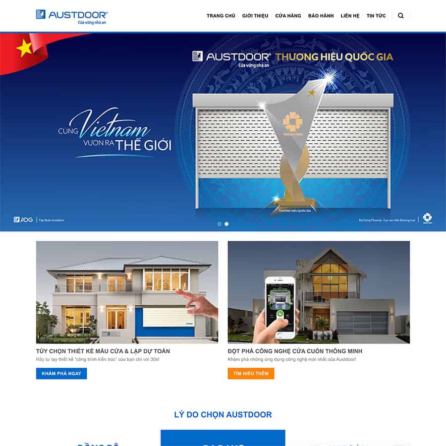 Mẫu Website Công Ty Cửa Nhôm Cửa Cuốn - Thi Công Lắp Đặt - Cài Đặt Sẵn