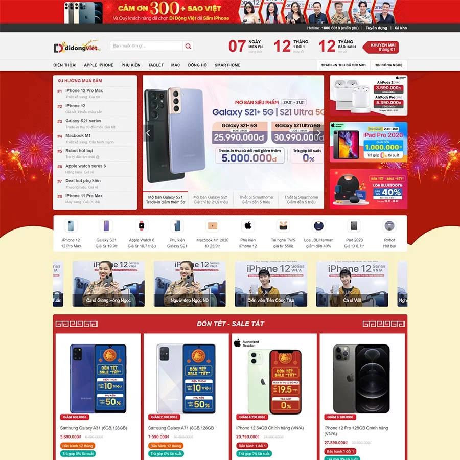 Mẫu Website Bán Điện Thoại Di Động - Shop Online - Cài Đặt Sẵn