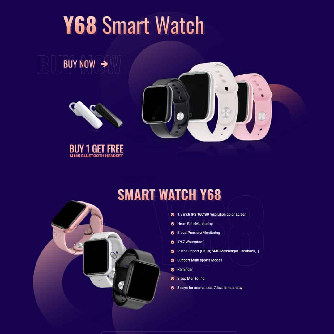 Mẫu Website Landing Page Đồng Hồ Thông Minh 02 - Shop Online - Cài Đặt Sẵn