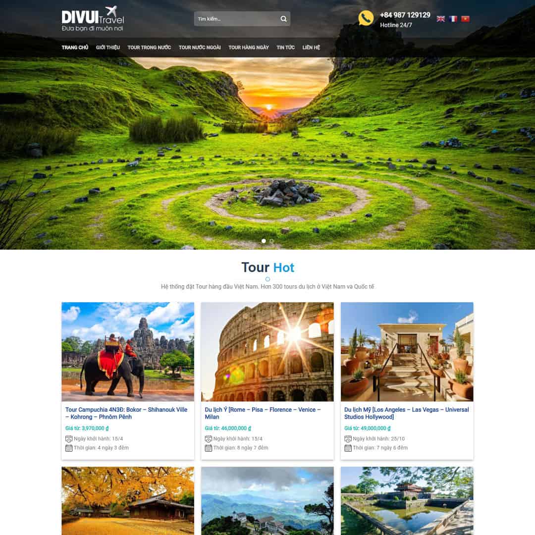 Mẫu Website Dịch Vụ Du Lịch 05 - Cài Đặt Sẵn