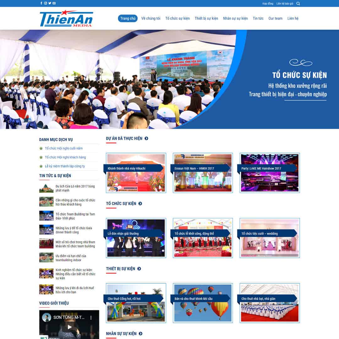 Mẫu Website Công Ty Tổ Chức Sự Kiện 02 - Cài Đặt Sẵn