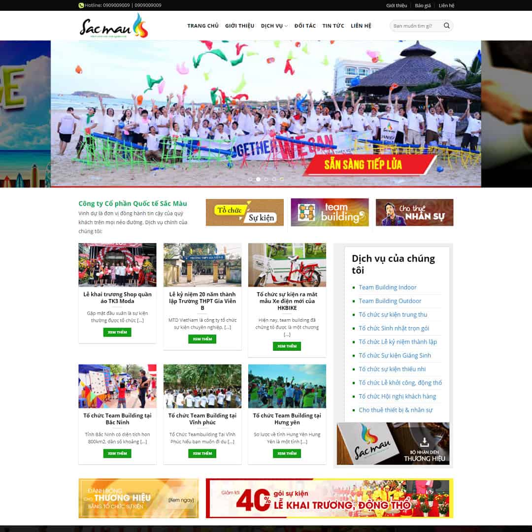Mẫu Website Công Ty Tổ Chức Sự Kiện 03 - Cài Đặt Sẵn