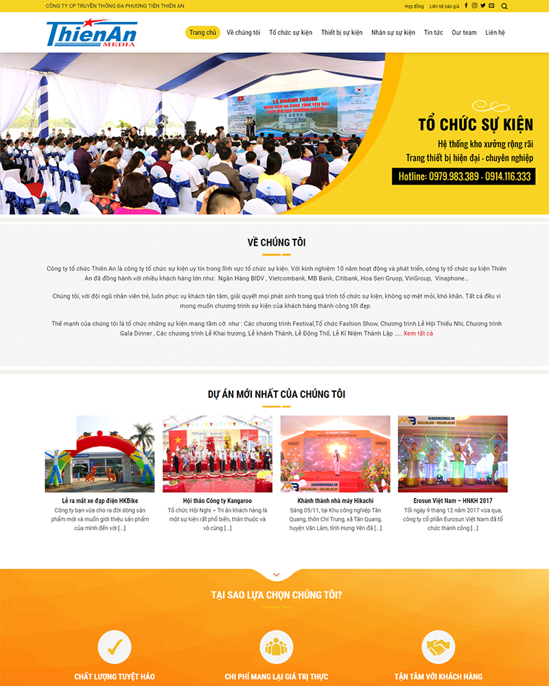 Mẫu Website Trung Tâm Tổ Chức Sự Kiện 3 - Cài Đặt Sẵn