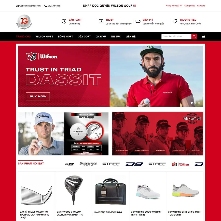 Mẫu Website Bán Phụ Kiện Golf - Đồ Thể Thao - Shop Online - Cài Đặt Sẵn