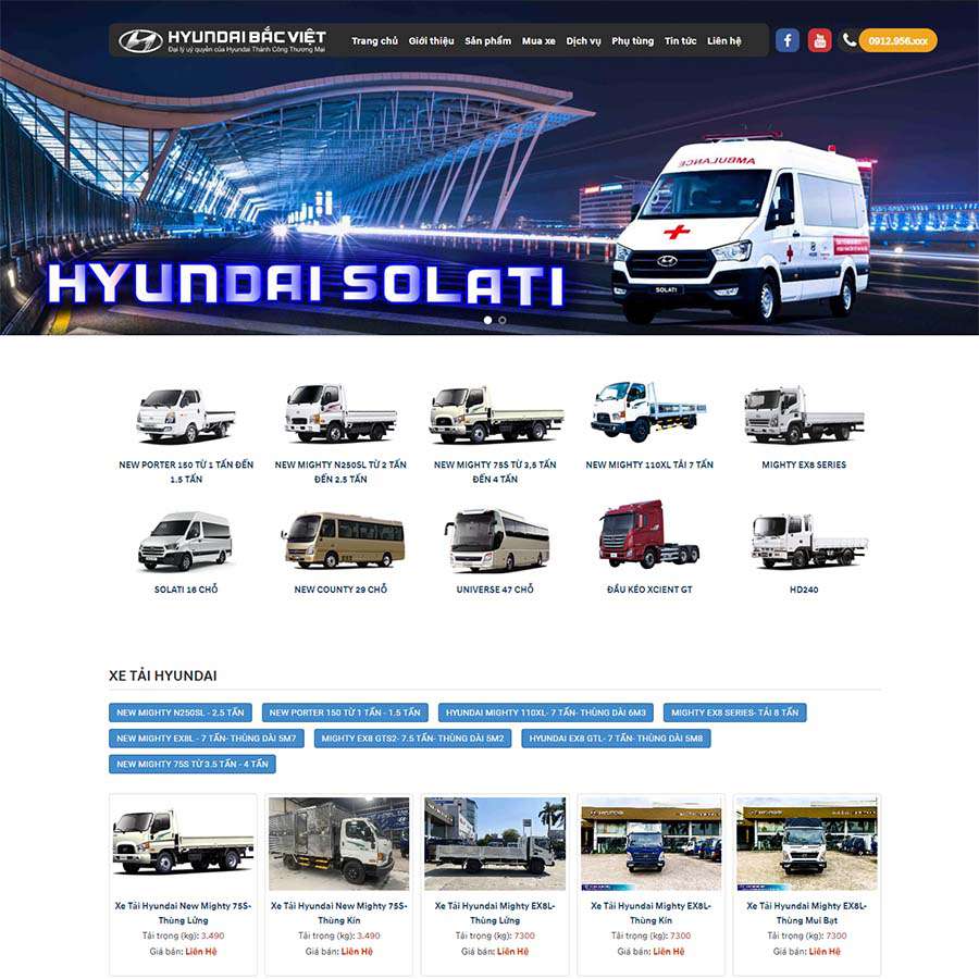 Mẫu Website Showroom Ô Tô - Mua Bán Xe - Cài Đặt Sẵn