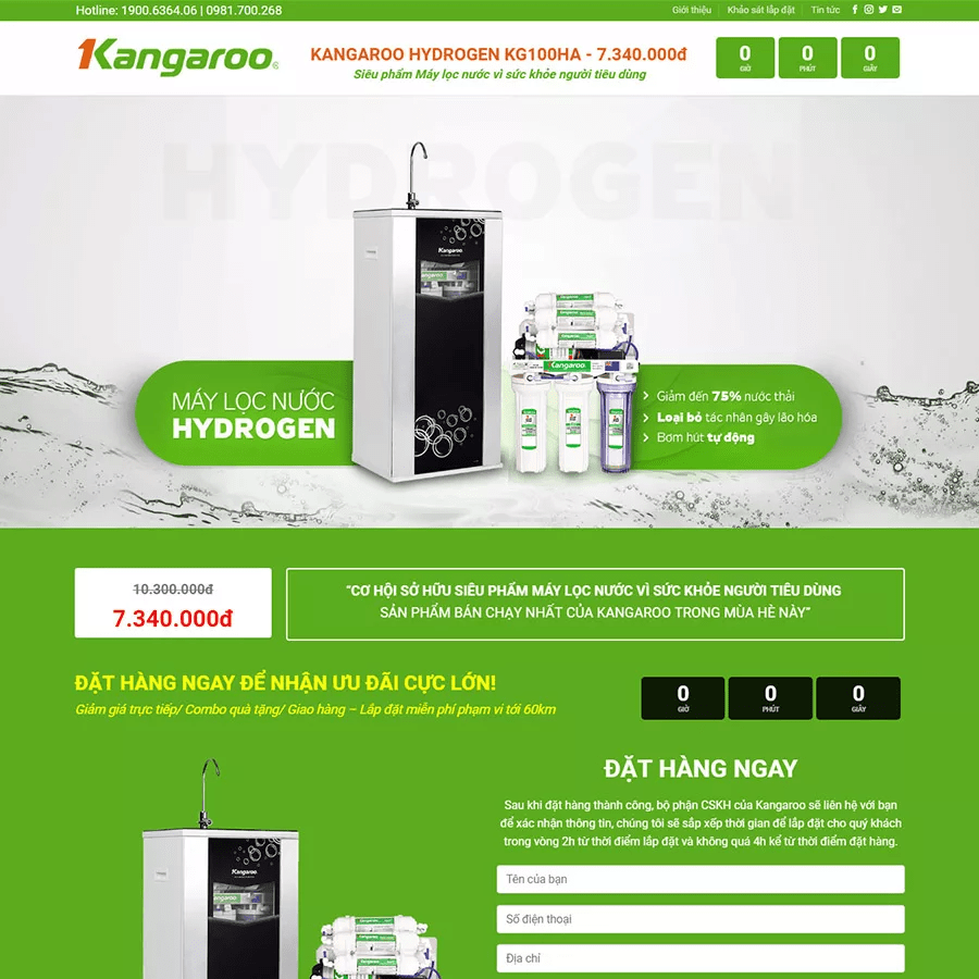 Mẫu Website Bán Máy Lọc Nước - Shop Online - Cài Đặt Sẵn