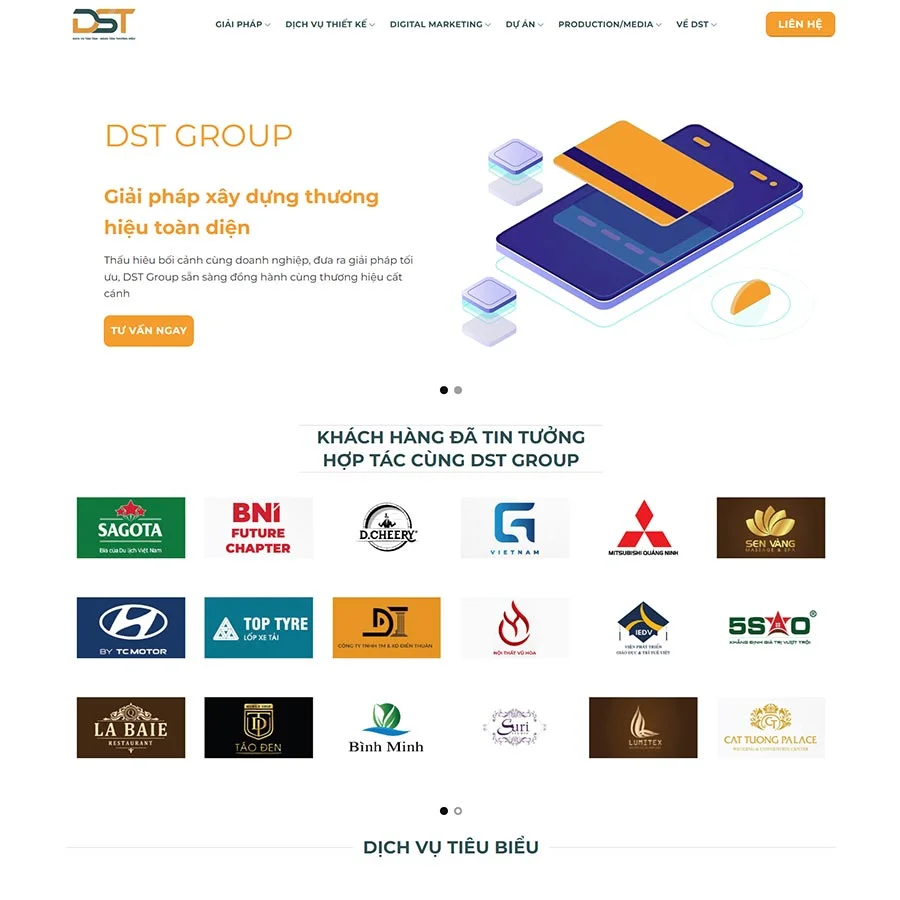 Mẫu Website Công Ty Digital Marketing 03 - Dịch Vụ Marketing - Cài Đặt Sẵn