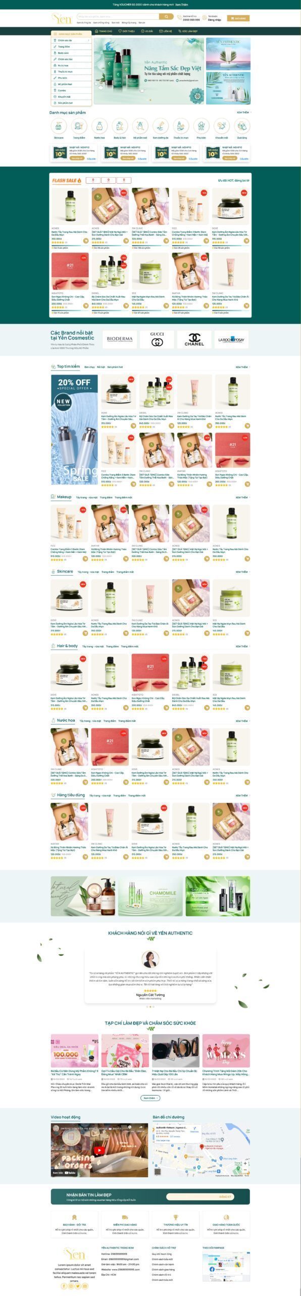 Mẫu Website Mỹ Phẩm - Thẩm Mỹ - Trang Điểm 04 - Shop Online - Cài Đặt Sẵn