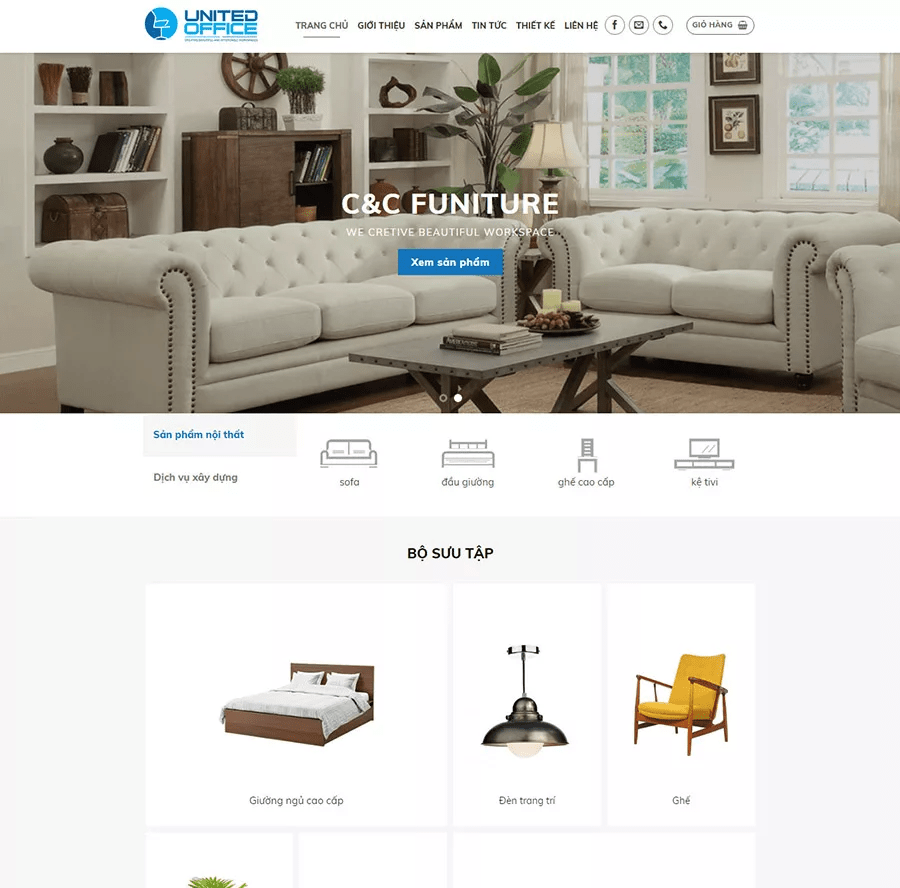 Mẫu Website Bán Nội Thất - Shop Online - Cài Đặt Sẵn