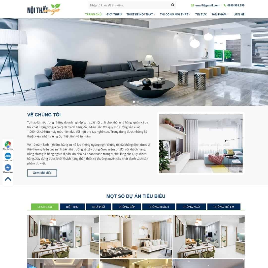 Mẫu Website Nội Thất 22 - Shop Online - Cài Đặt Sẵn