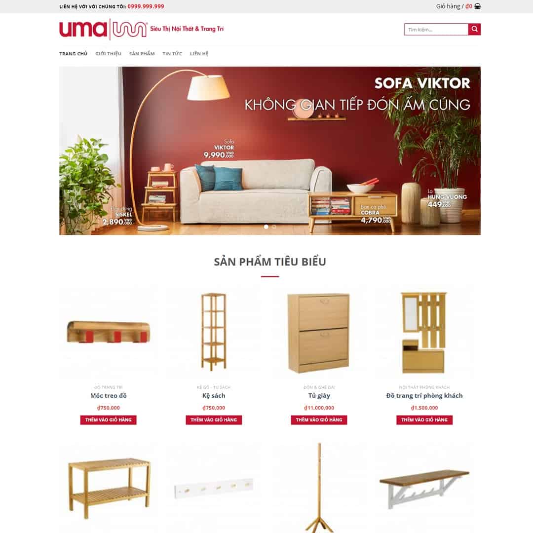 Mẫu Website Nội Thất 07 - Shop Online - Cài Đặt Sẵn