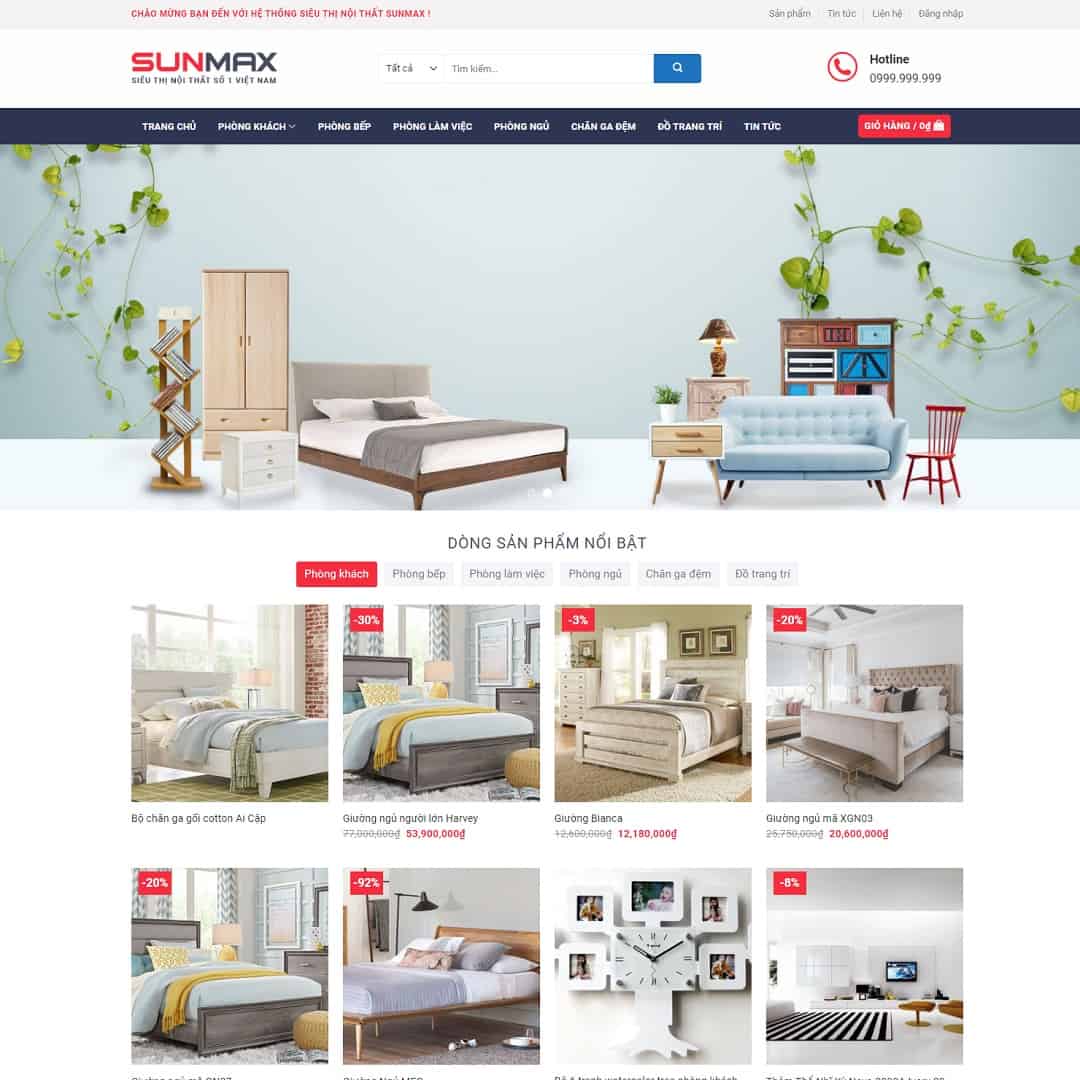 Mẫu Website Nội Thất 08 - Shop Online - Cài Đặt Sẵn