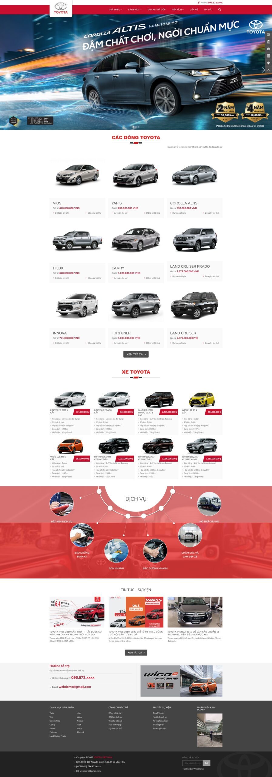 Mẫu Website Showroom Ô Tô Theo Thương Hiệu - Cài Đặt Sẵn