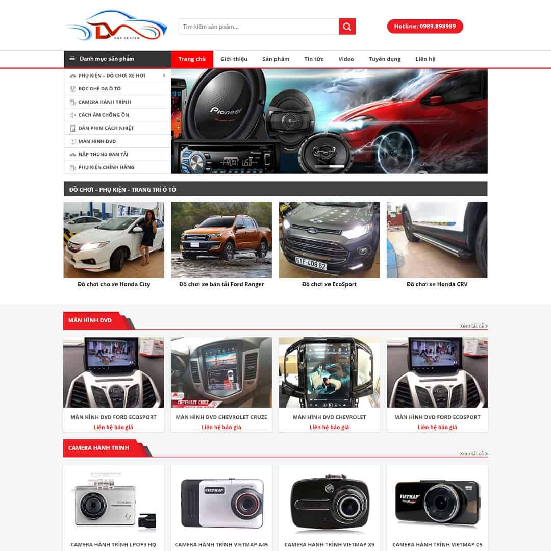 Mẫu Website Bán Phụ Kiện Đồ Chơi Ô Tô - Shop Online - Cài Đặt Sẵn