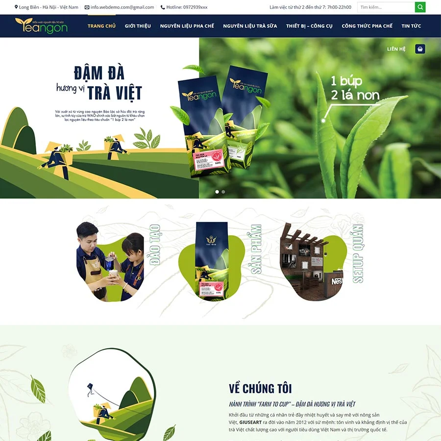 Mẫu Website Nguyên Liệu Trà Sữa 02 - Nguyên Liệu Pha Chế - Shop Online - Cài Đặt Sẵn