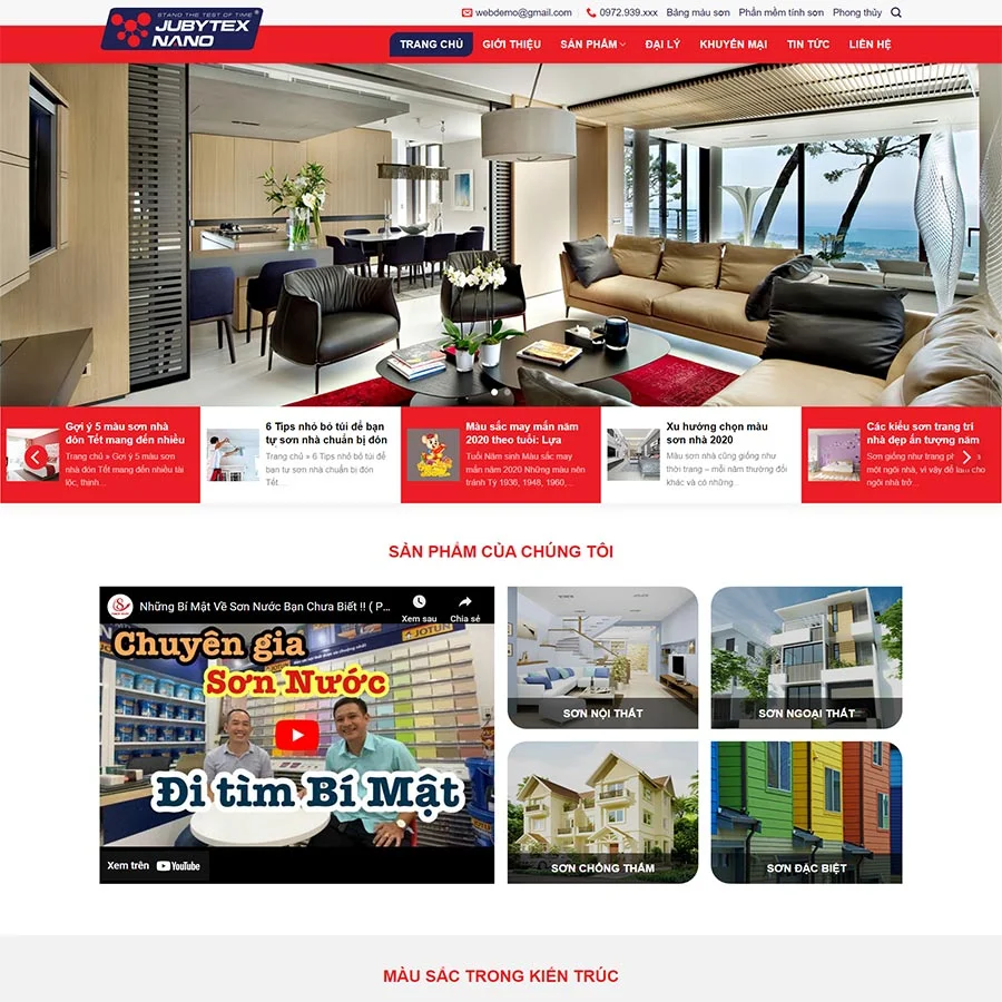 Mẫu Website Cung Cấp Sơn Nước - Sơn Nội Ngoại Thất - Đại Lý Phân Phối - Shop Online - Cài Đặt Sẵn