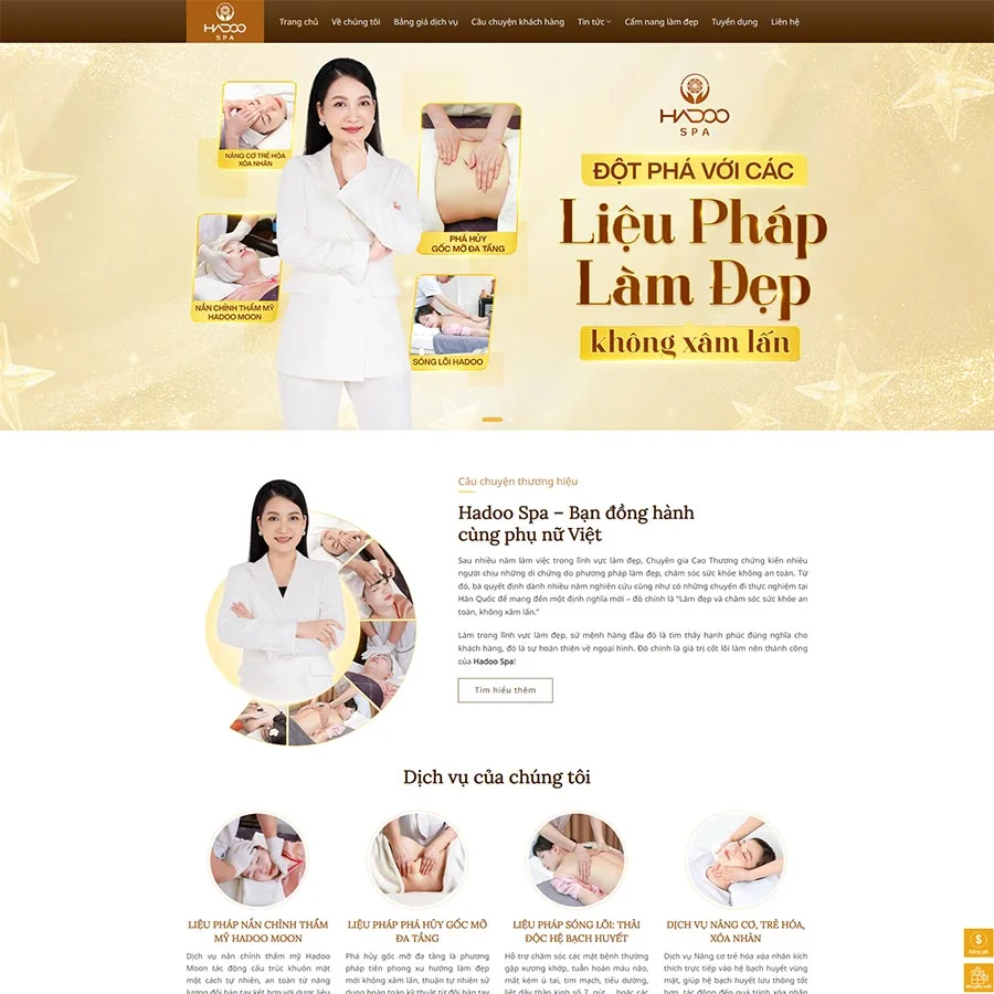 Mẫu Website Spa Làm Đẹp 10 - Dịch Vụ Làm Đẹp - Cài Đặt Sẵn