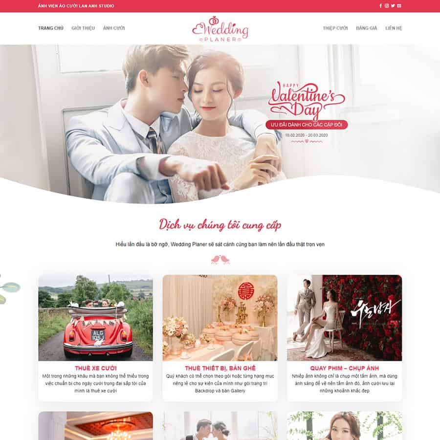 Mẫu Website Studio Chụp Ảnh Cưới 03 - Cài Đặt Sẵn