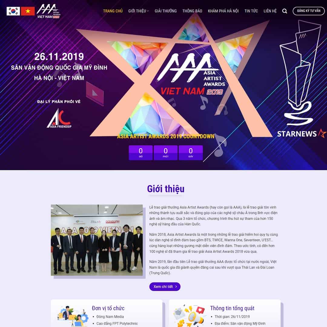 Mẫu Website Công Ty Tổ Chức Sự Kiện - Event - Cài Đặt Sẵn