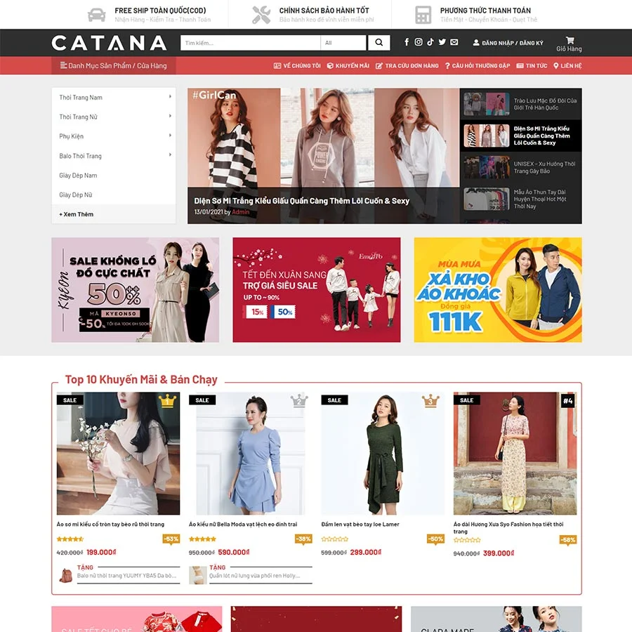 Mẫu Website Thời Trang 14 - Shop Online - Cài Đặt Sẵn