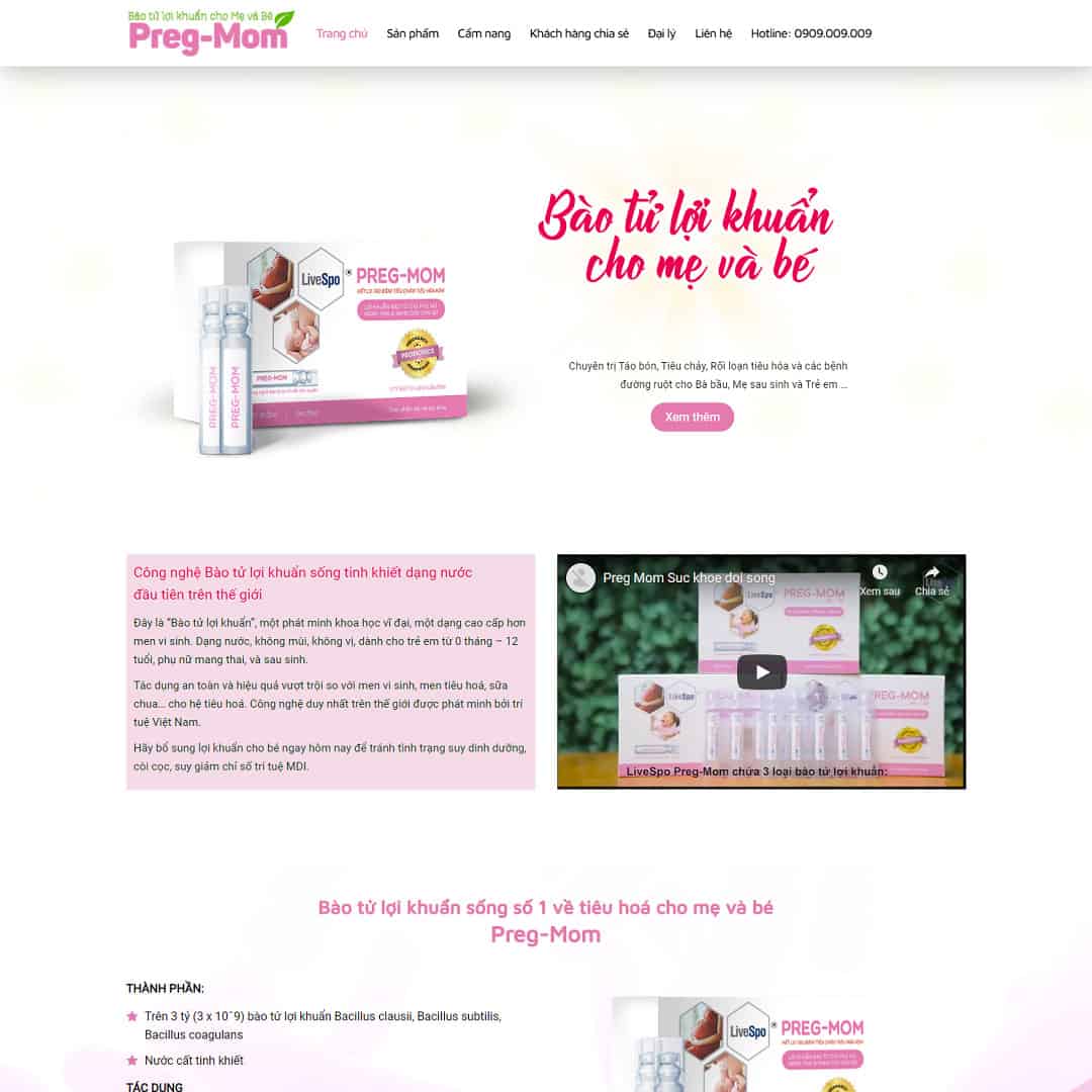 Mẫu Website Thực Phẩm Chức Năng 02 - Shop Online - Cài Đặt Sẵn