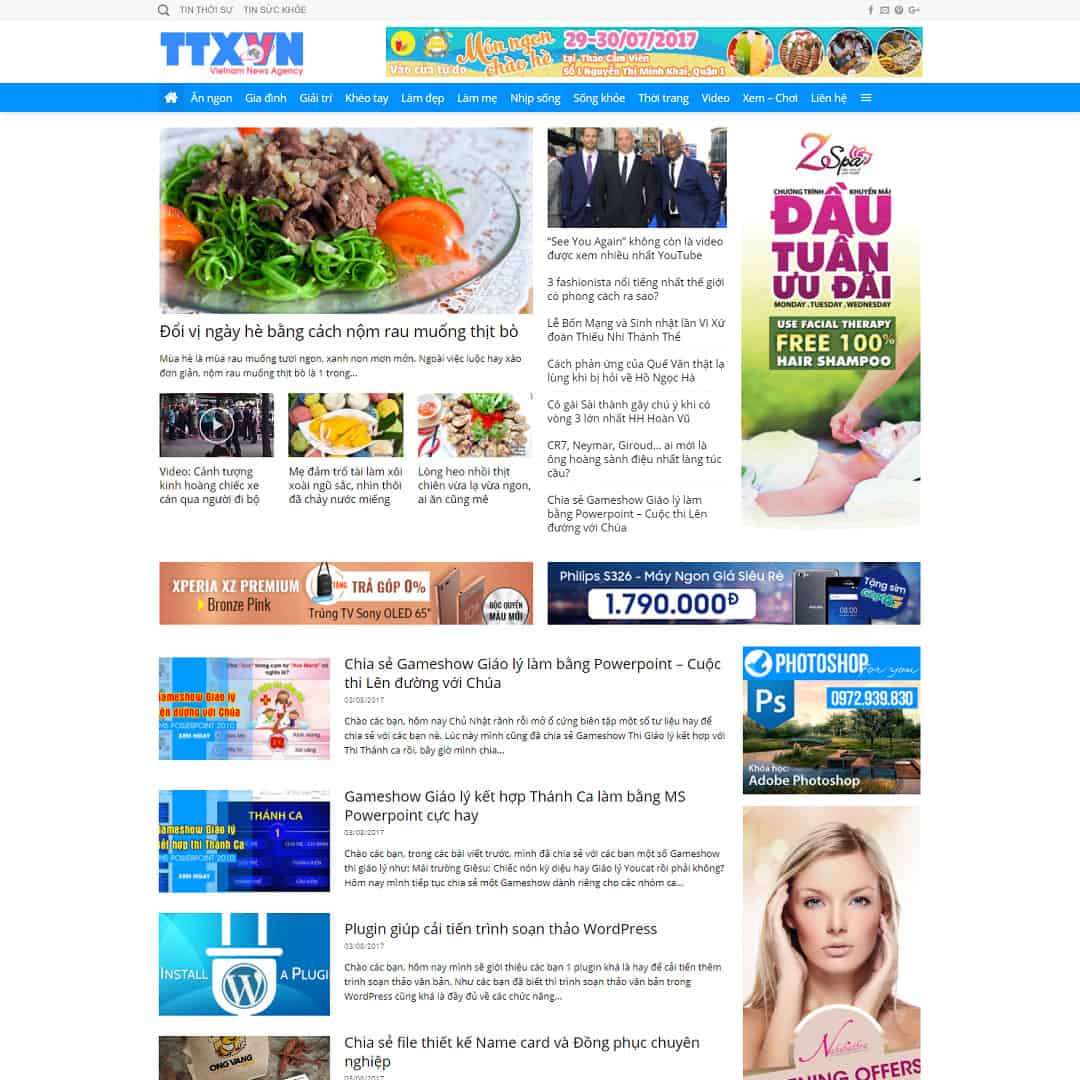Mẫu Website Tin Tức 01 - Blog - Cài Đặt Sẵn