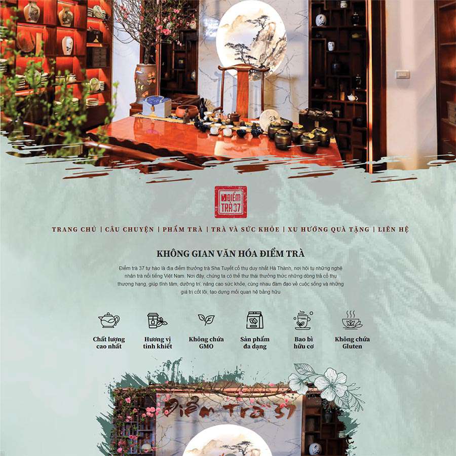 Mẫu Website Bán Trà Xanh 02 - Shop Online - Cài Đặt Sẵn