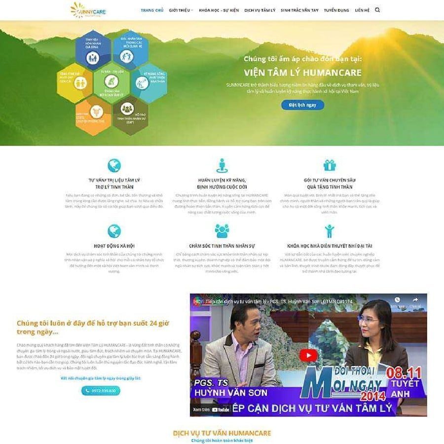 Mẫu Website Dịch Vụ Tư Vấn Tâm Lý - Cài Đặt Sẵn