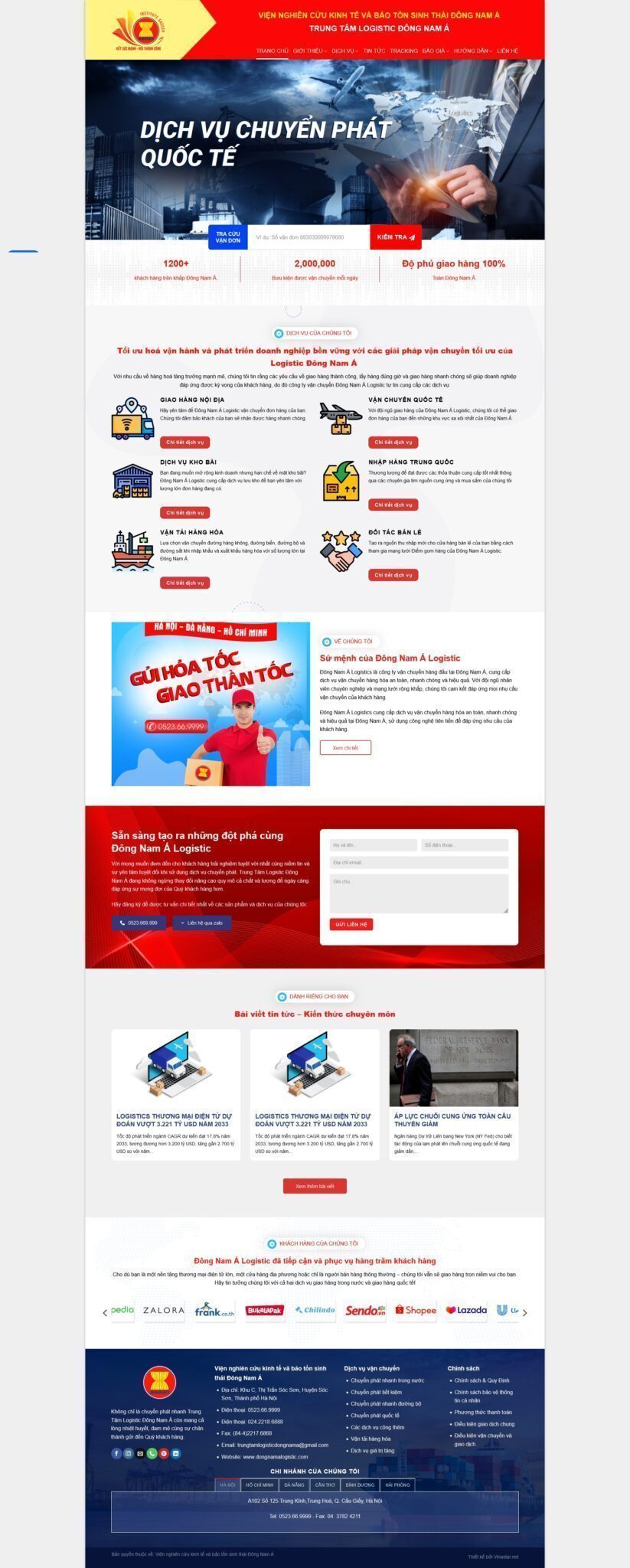 Mẫu Website Vận Chuyển Giao Hàng - Logistics - Cài Đặt Sẵn