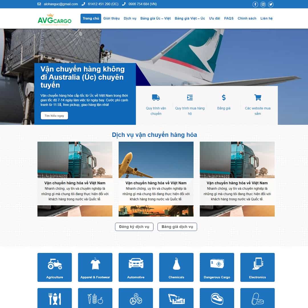 Mẫu Website Dịch Vụ Vận Chuyển Quốc Tế Logistic - Cài Đặt Sẵn