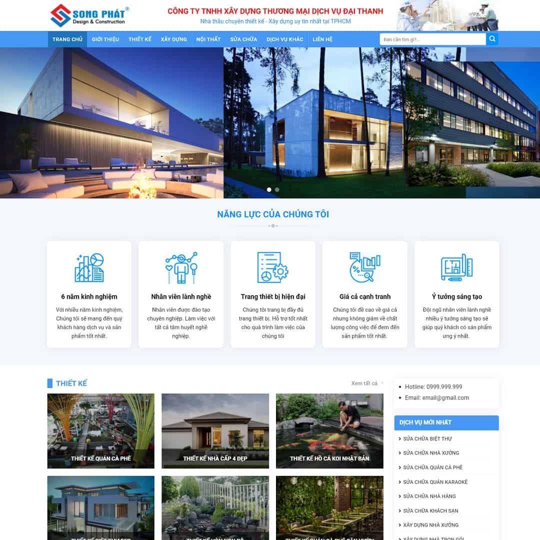 Mẫu Website Xây Dựng 02 - Cài Đặt Sẵn