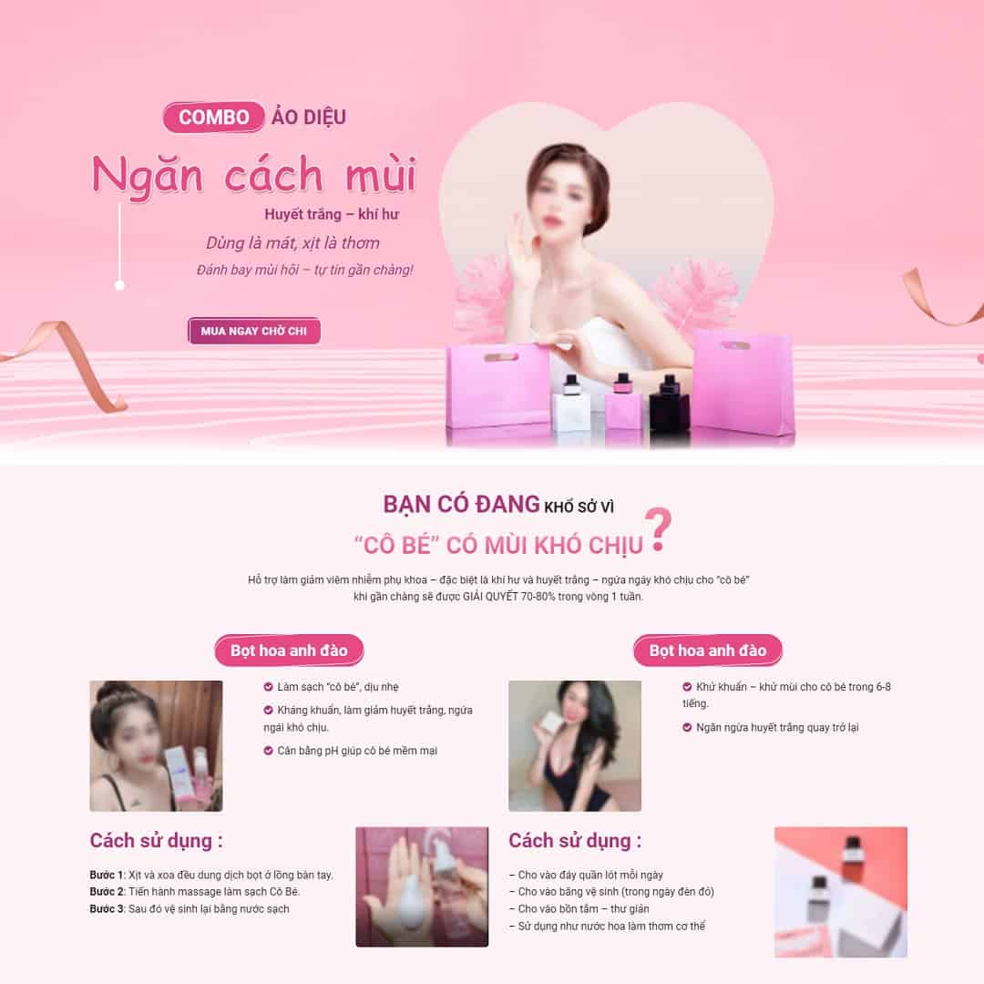 Mẫu Website Landing Page Nước Xịt Thơm - Shop Online - Cài Đặt Sẵn