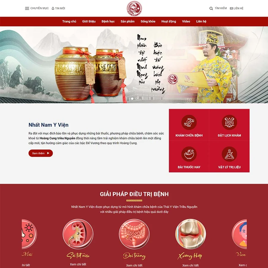 Mẫu Website Phòng Khám Y Học Cổ Truyền - Cài Đặt Sẵn