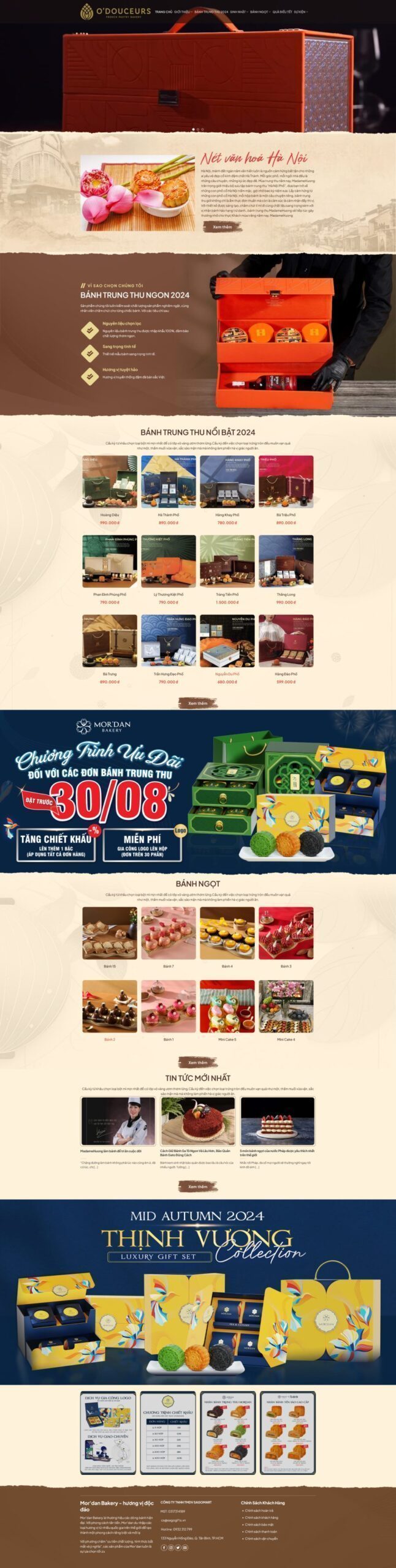 Mẫu Website Bánh Trung Thu 1 - Shop Online - Cài Đặt Sẵn