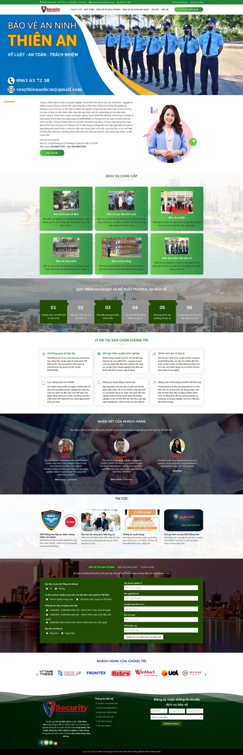 Mẫu Website Dịch Vụ Bảo Vệ 2 - An Ninh - Cài Đặt Sẵn