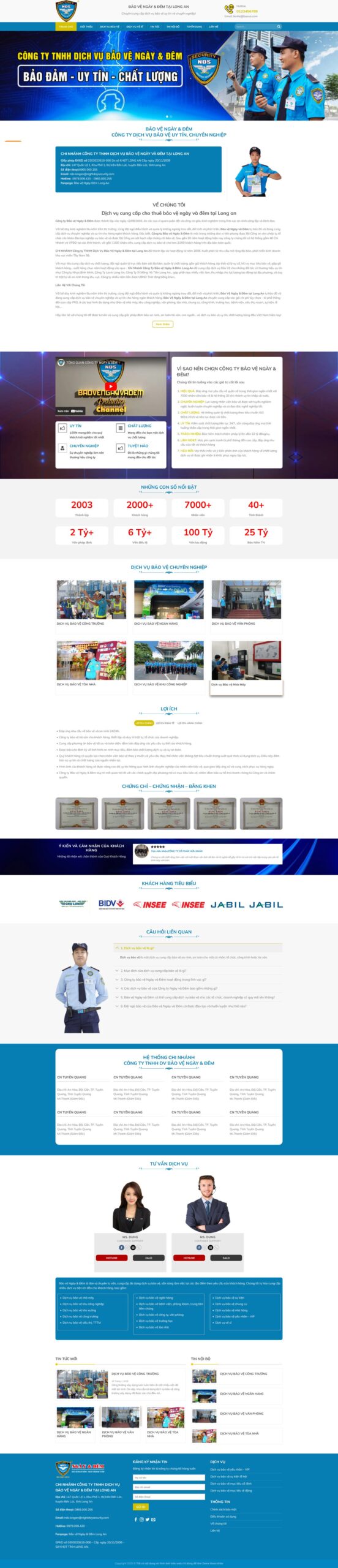 Mẫu Website Dịch Vụ Bảo Vệ 3 - An Ninh - Cài Đặt Sẵn