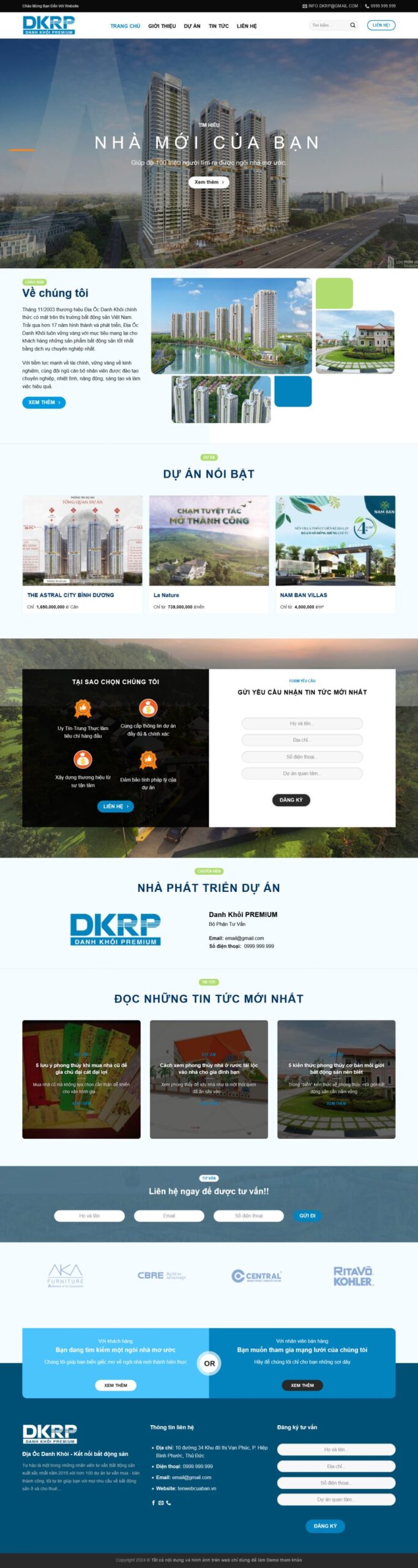 Mẫu Website Bất Động Sản 33 - Mua Bán Nhà Đất - Cài Đặt Sẵn
