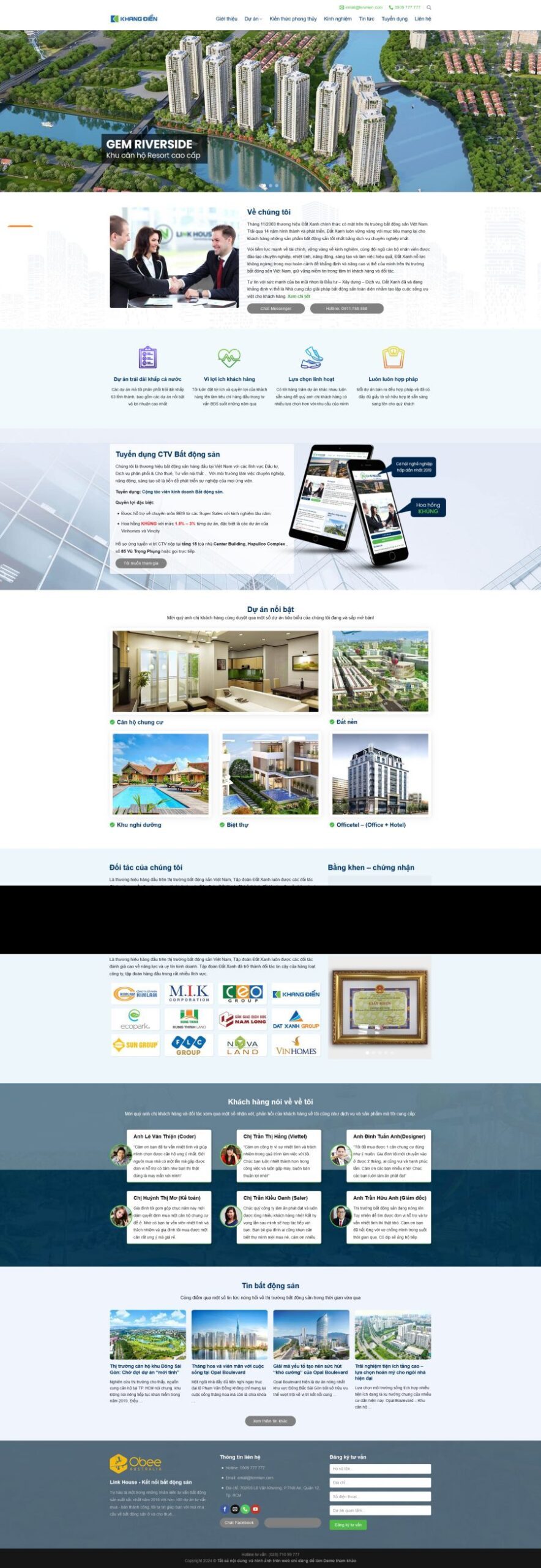 Mẫu Website Bất Động Sản 28 - Mua Bán Nhà Đất - Cài Đặt Sẵn