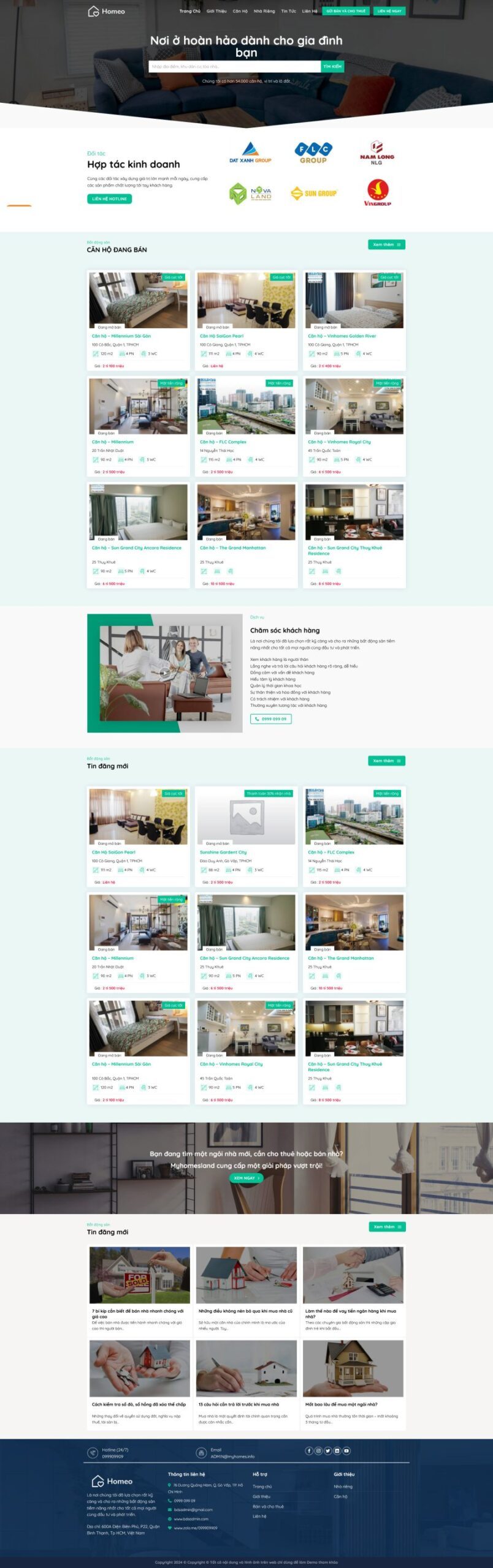 Mẫu Website Bất Động Sản 52 - Mua Bán Nhà Đất - Cài Đặt Sẵn