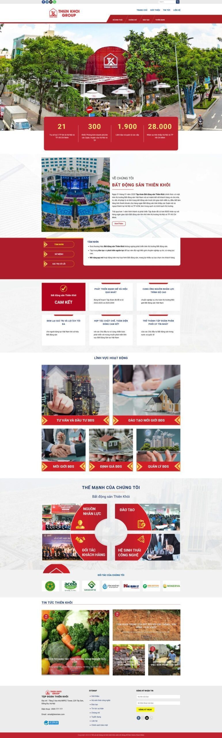 Mẫu Website Bất Động Sản - Tập Đoàn - Cài Đặt Sẵn