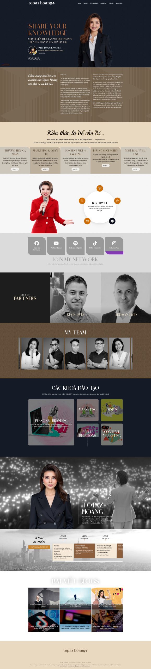 Mẫu Website Thương Hiệu Cá Nhân - Marketing Brand - Cài Đặt Sẵn