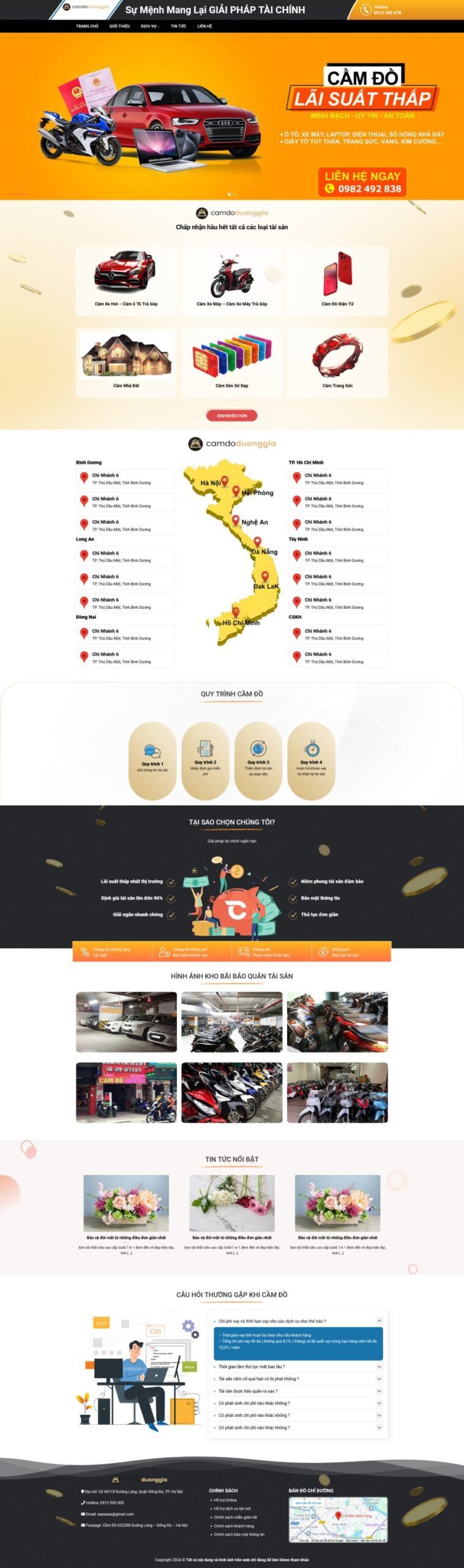 Mẫu Website Cầm Đồ 1 - Dịch Vụ Tài Chính - Cài Đặt Sẵn
