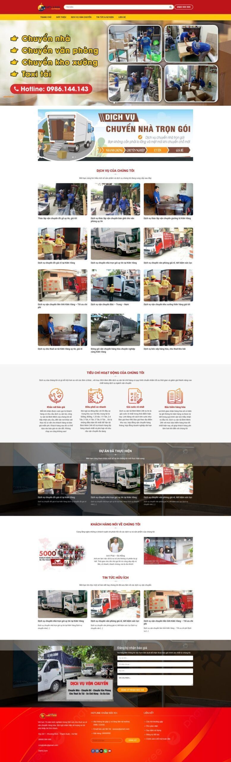 Mẫu Website Vận Chuyển Tháo Dỡ - Dịch Vụ Logistics - Cài Đặt Sẵn