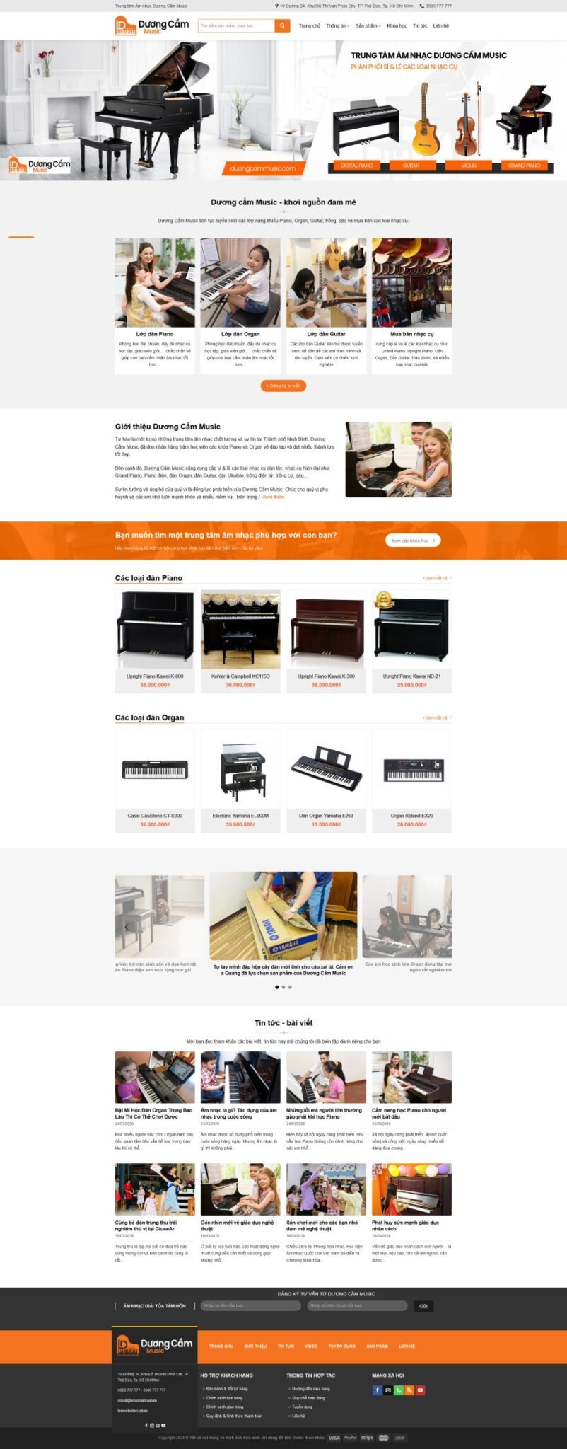 Mẫu Website Shop Nhạc Cụ - Đàn Âm Nhạc - Cài Đặt Sẵn