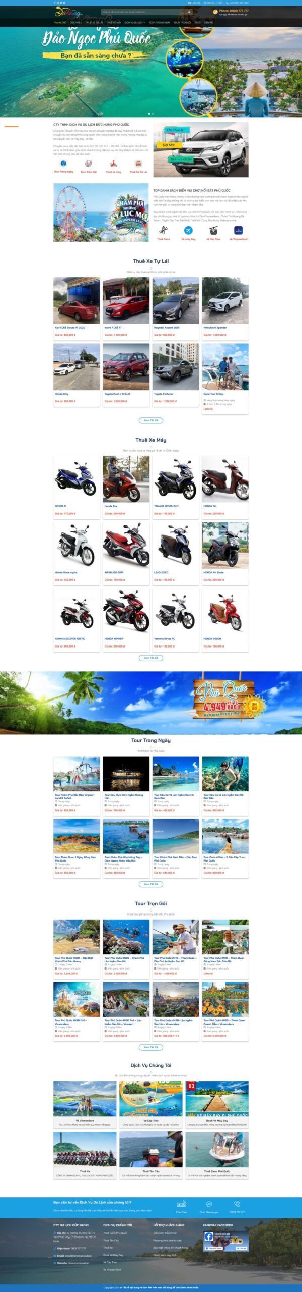 Mẫu Website Du Lịch Thuê Xe 6 - Travel - Cài Đặt Sẵn